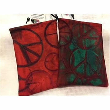 GHGCB1029 Peace Sign Print Dice Bag Cotton 7inx5in Drawstring (ONLINE ORDER ONLY)