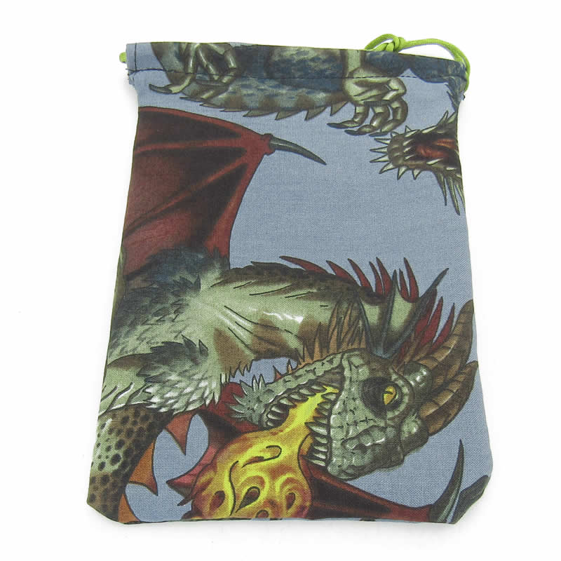 GHGCB1034 Dragons Dice Bag Cotton 7inx5in Drawstring (ONLINE ORDER ONLY)