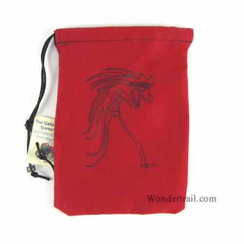 GHGSA5002 Red Tribal Dragon Dice Bag 7inx5in Drawstring (ONLINE ORDER ONLY)