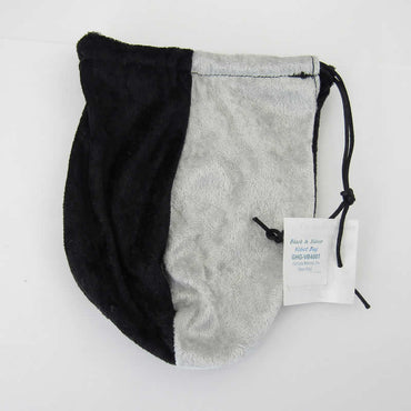 GHGVB4007 Black And Silver Velvet Dice Bag 7inx5in Drawstring (ONLINE ORDER ONLY)