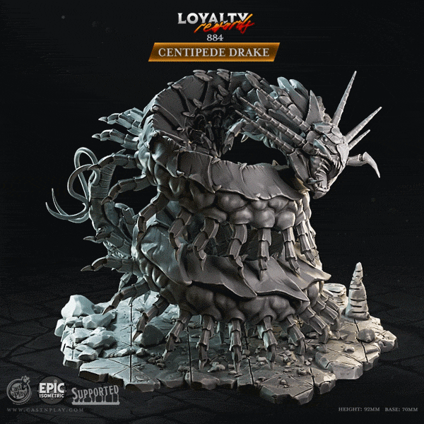3D Printed Cast n Play Centipede Drake 28mm 32mm D&D (Online Only)