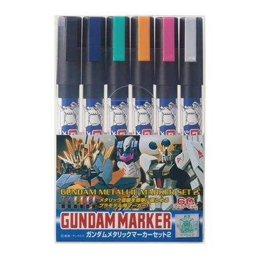 Mr. Hobby: Gundam Marker - Metallic Marker Set #2 (6 Markers) (ONLINE ORDER ONLY)