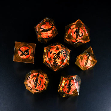 Flaming Eye Liquid Core Dice Set (ONLINE ORDER ONLY)