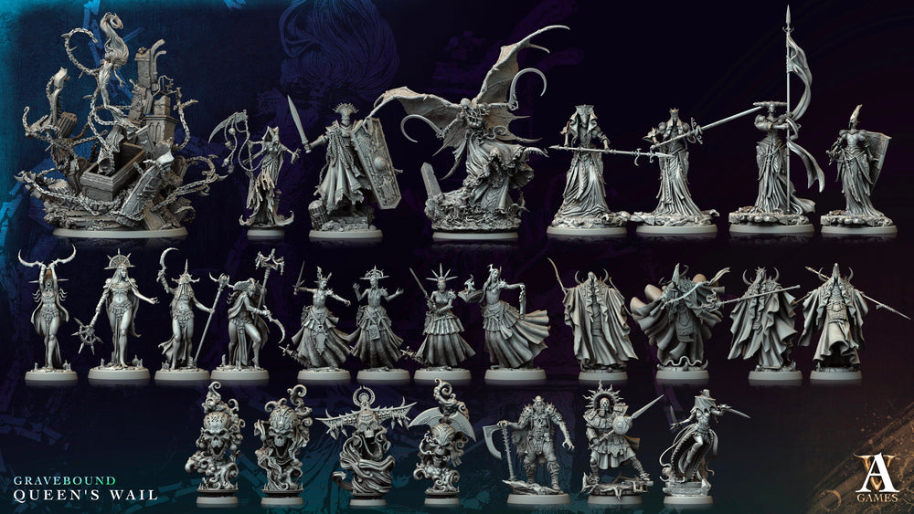3D Printed Archvillain Games Mournwraith Gravebound Queen's Wail 28 32mm D&D (Online Only)
