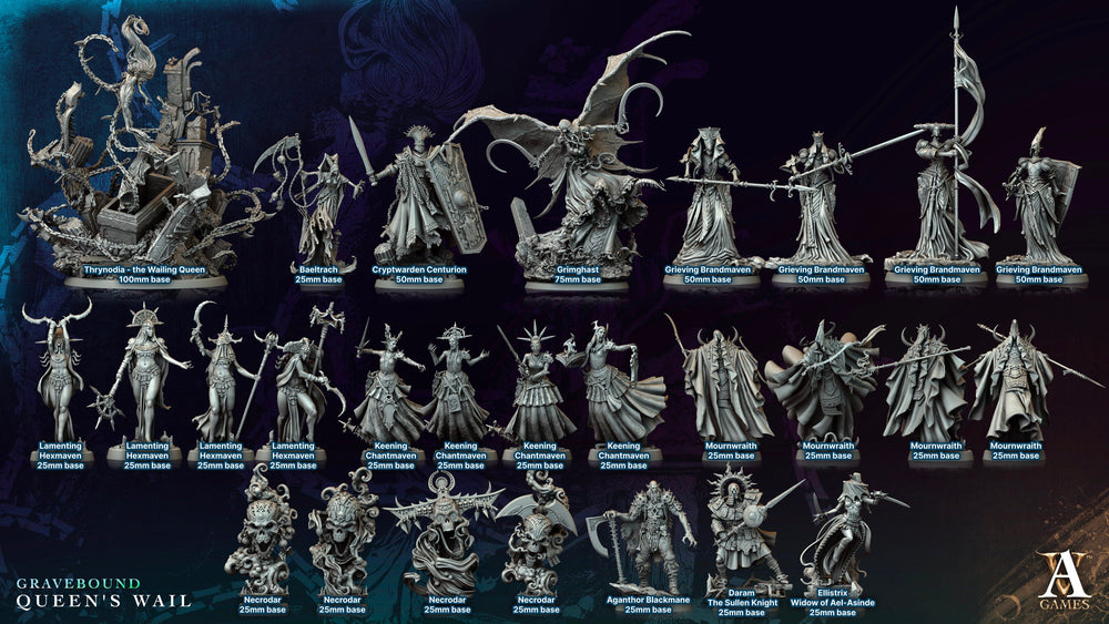 3D Printed Archvillain Games Keening Chantmaven Gravebound Queen's Wail 28 32mm D&D (Online Only)