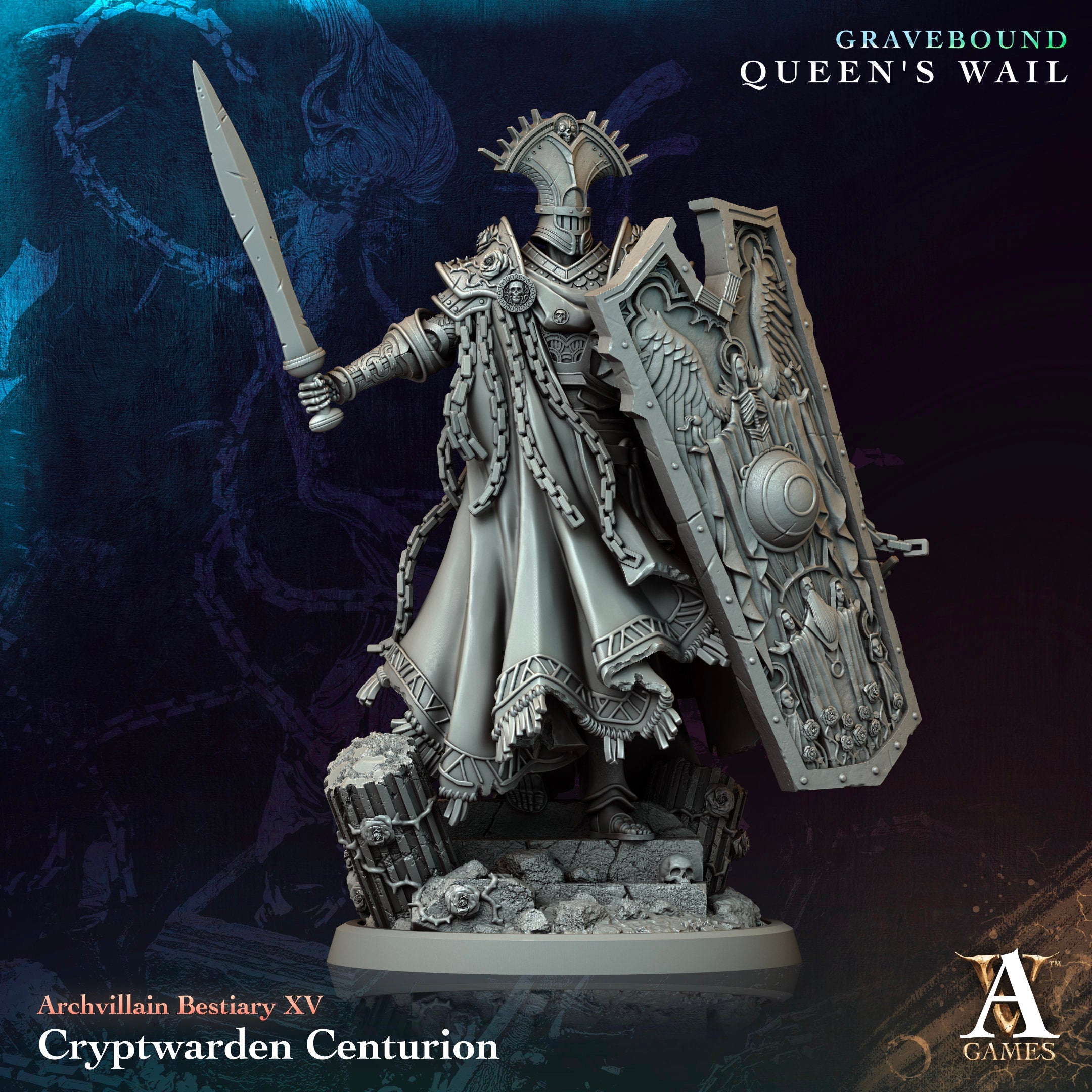 3D Printed Archvillain Games Cryptwarden Centurion Archvillain Bestiary Vol. ΧV 28 32mm D&D (Online Only)