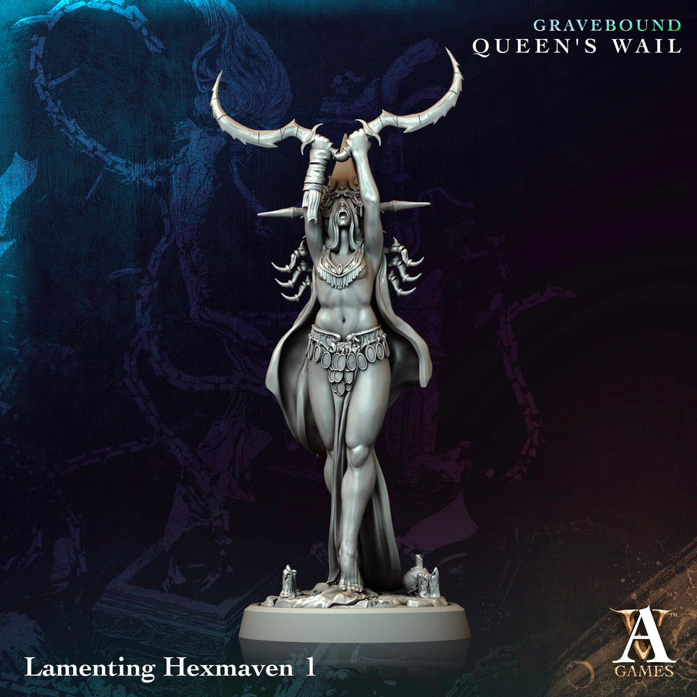 3D Printed Archvillain Games Lamenting Hexmaven Gravebound Queen's Wail 28 32mm D&D (Online Only)
