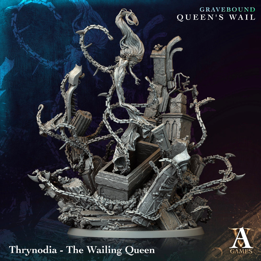 3D Printed Archvillain Games Thrynodia The Wailing Queen Gravebound Queen's Wail 28 32mm D&D (Online Only)