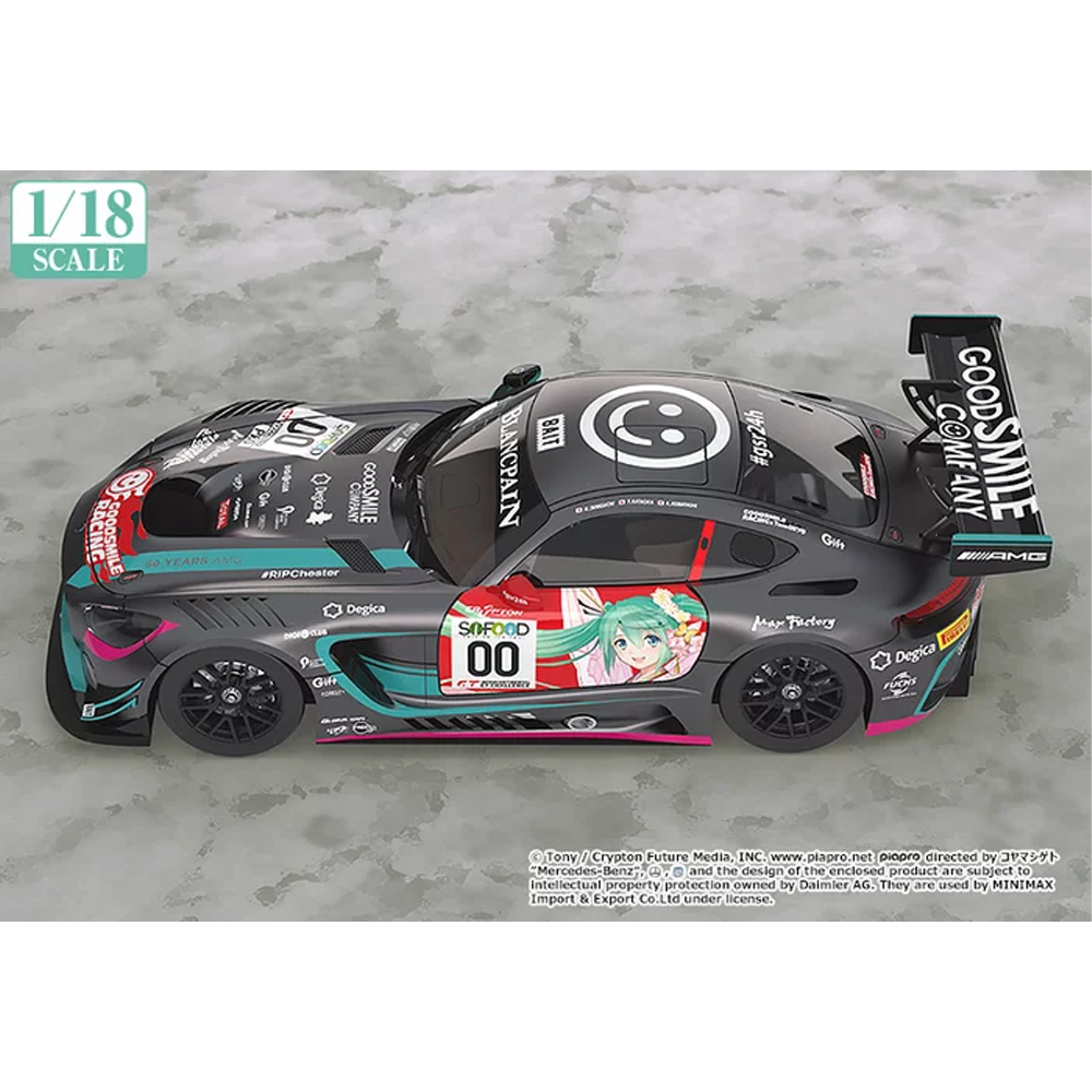 Good Smile Racing: Vocaloid - Racing Hatsune Miku AMG (2017 SPA24H Finals Ver.) 1/18 Scale Resin Miniature Car Figure (ONLINE ORDER ONLY)