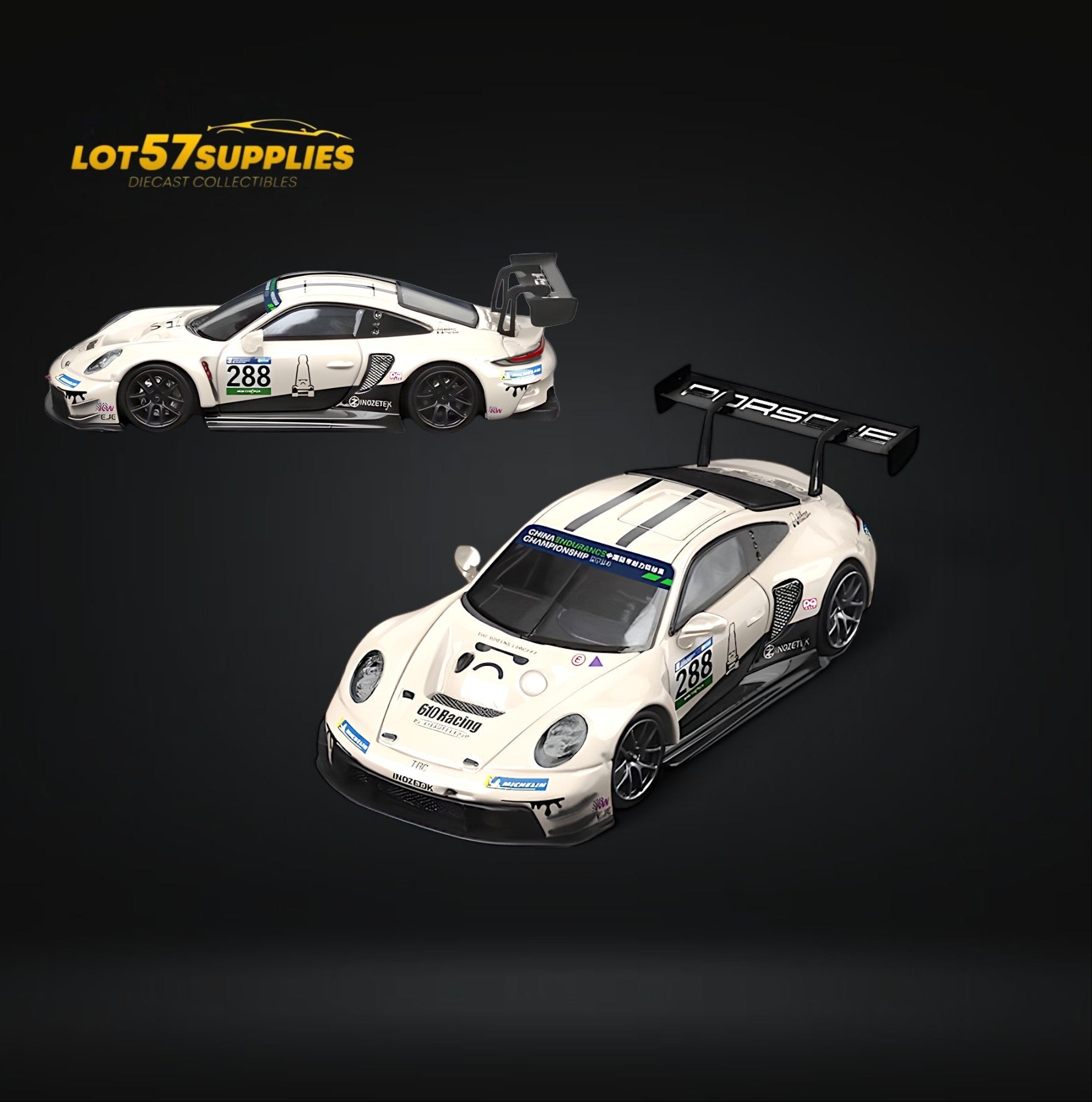 (Pre-Order) SR STAR RACE Porsche 911 GT3 Racing Milky White No.288 Racing 1:64 (ONLINE ORDER ONLY)