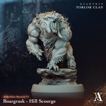 3D Printed Archvillain Games Archvillain Bestiary Vol. VI Boargrask - Hill Scourge 28 32mm D&D (Online Only)