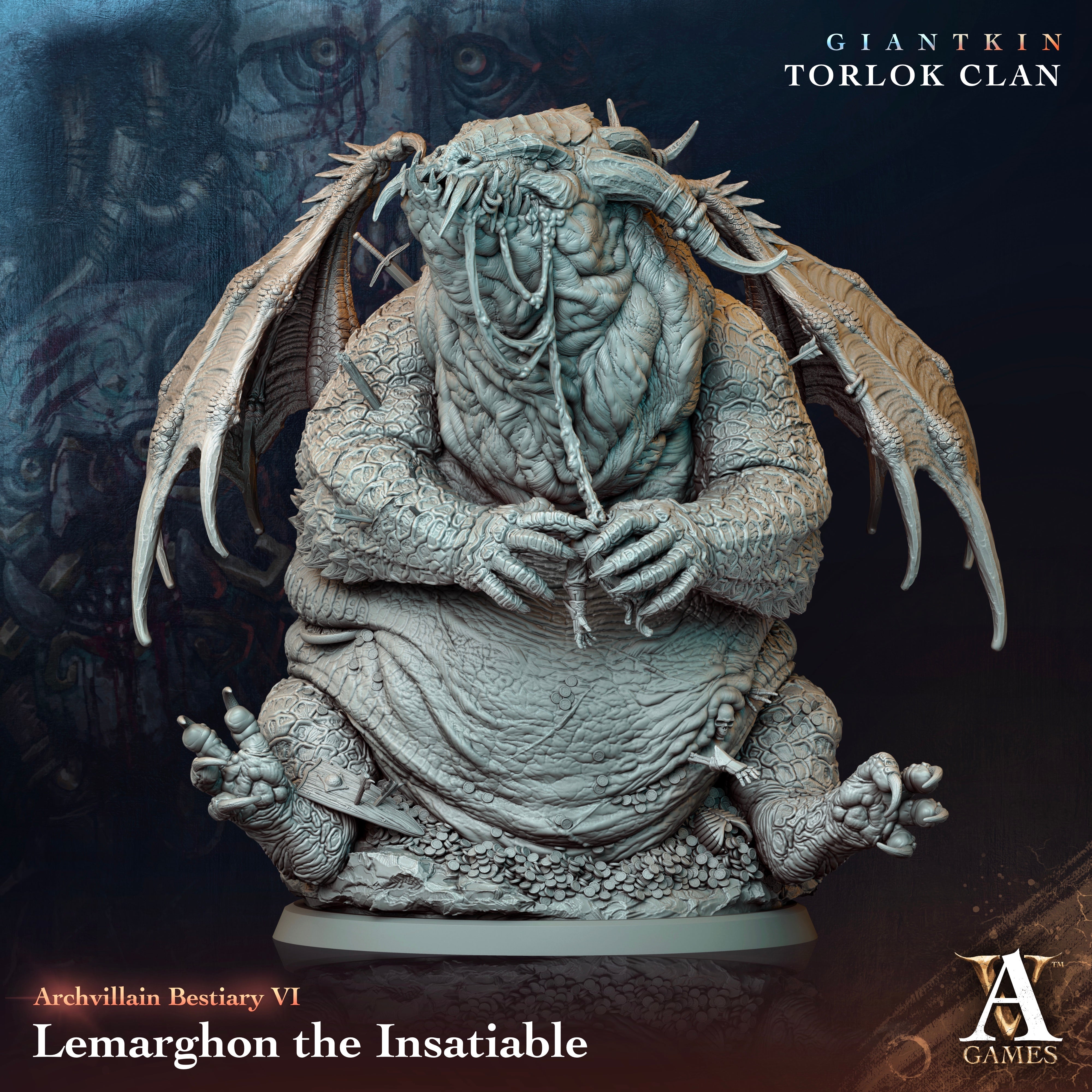 3D Printed Archvillain Games Archvillain Bestiary Vol. VI Lemarghon the Insatiable 28 32mm D&D (Online Only)
