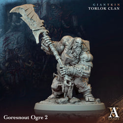 3D Printed Archvillain Games Giantkin - Torlok Clan Goresnout Ogre 28 32mm D&D (Online Only)