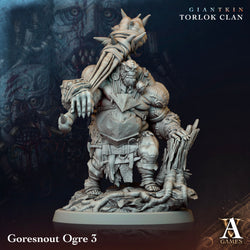 3D Printed Archvillain Games Giantkin - Torlok Clan Goresnout Ogre 28 32mm D&D (Online Only)