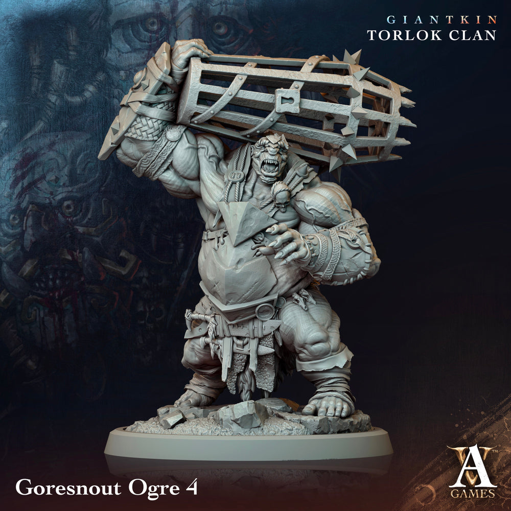 3D Printed Archvillain Games Giantkin - Torlok Clan Goresnout Ogre 28 32mm D&D (Online Only)