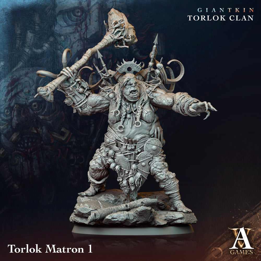 3D Printed Archvillain Games Giantkin - Torlok Clan Torlok Matron 28 32mm D&D (Online Only)