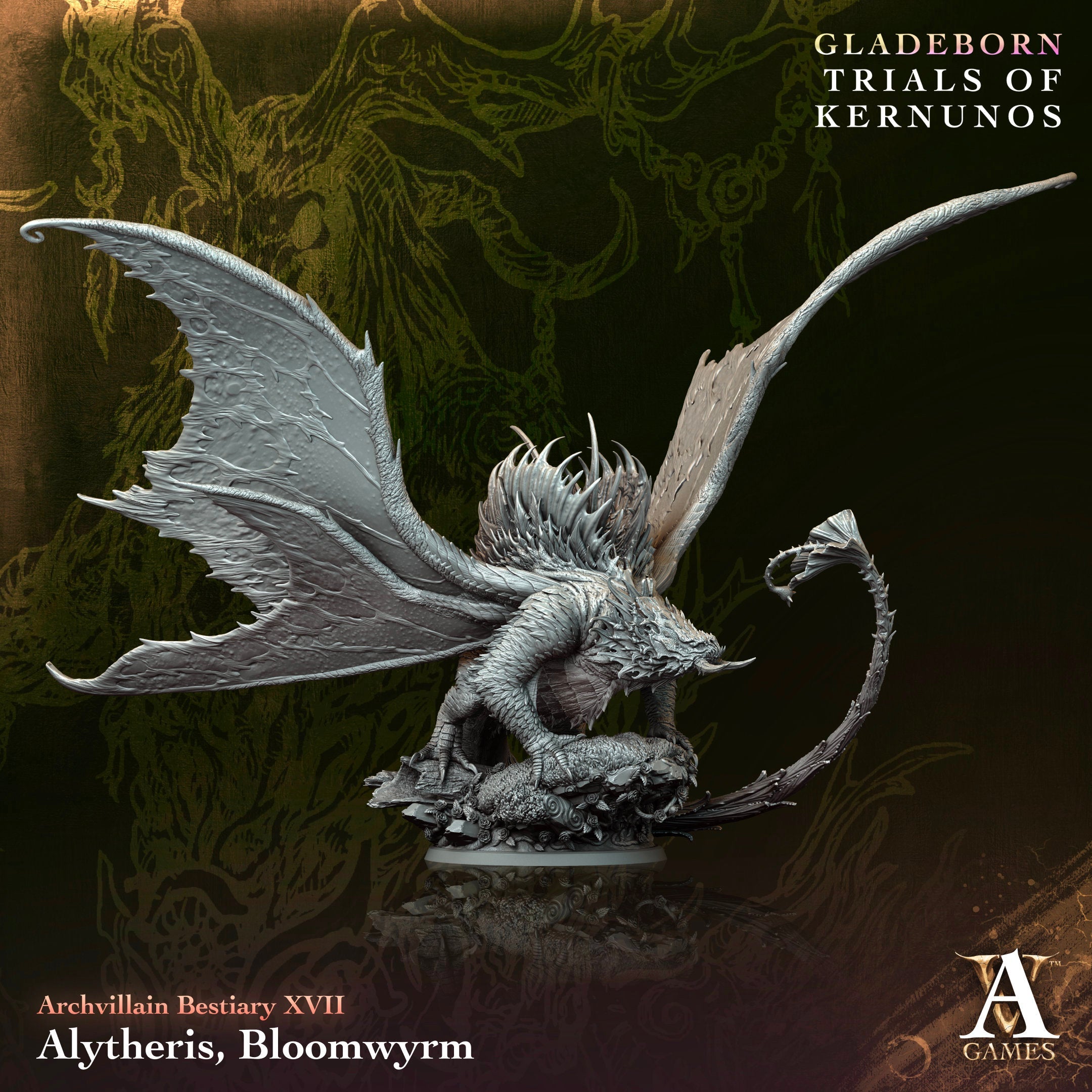 3D Printed Archvillain Games Alytheris Bloomwyrm Bestiary Vol. XVII 28 32mm D&D (Online Only)