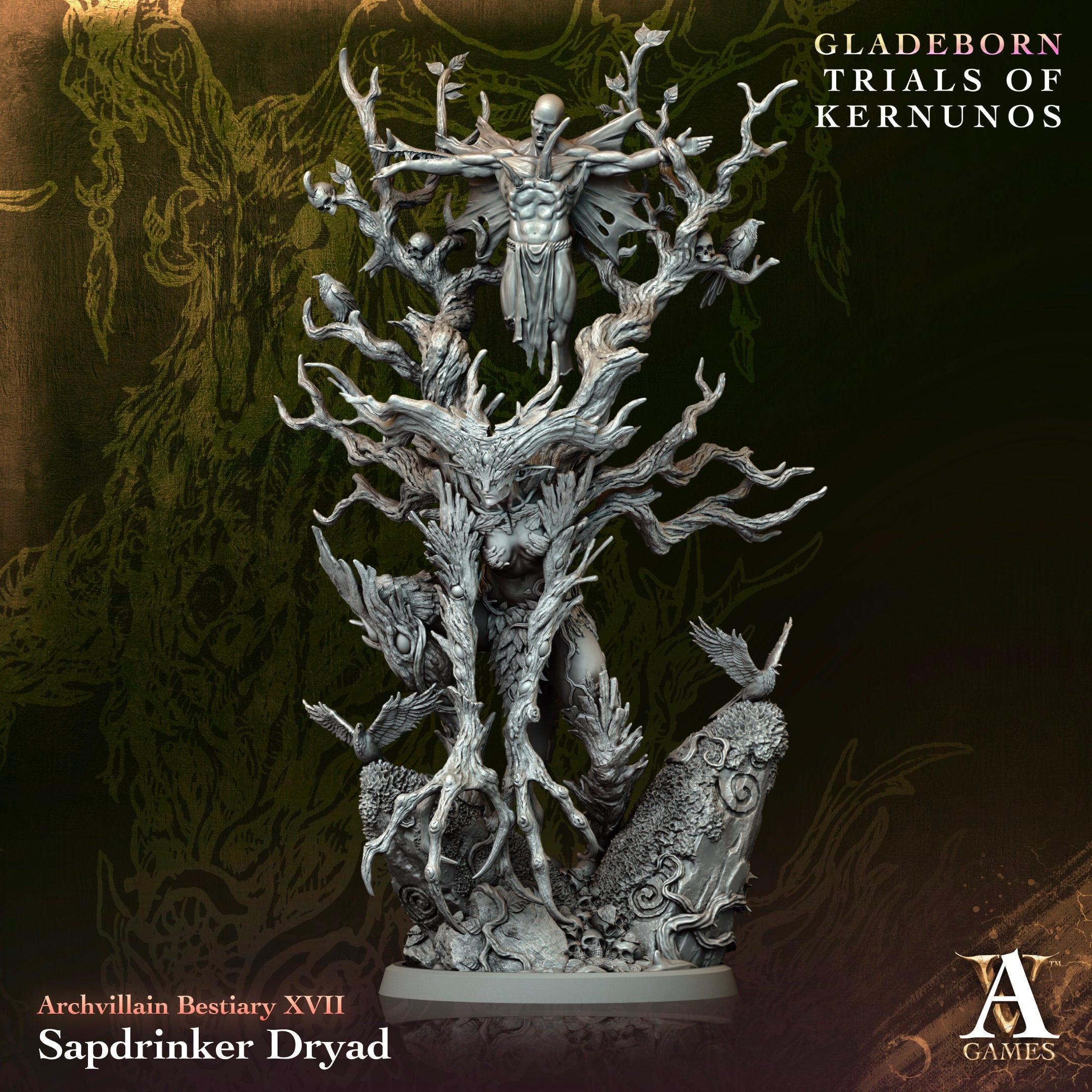 3D Printed Archvillain Games Sapdrinker Dryad Bestiary Vol. XVII 28 32mm D&D (Online Only)