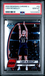 Graded 2024 Topps Bowman Chrome U Liam McNeeley #52 Rookie RC Basketball Card PSA 10 Gem Mint (ONLINE ORDER ONLY)