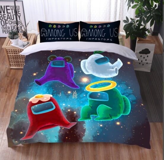 Game Among Us Cosplay Bedding Set Quilt Covers Without Filler (Online Order Only)