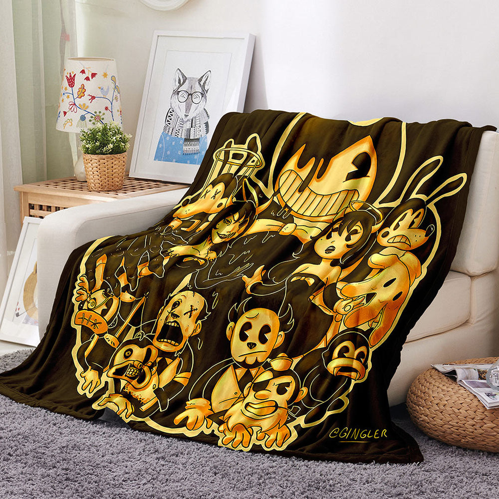 Game Bendy And The Ink Machine Blanket Flannel Throw Room Decoration (Online Order Only)