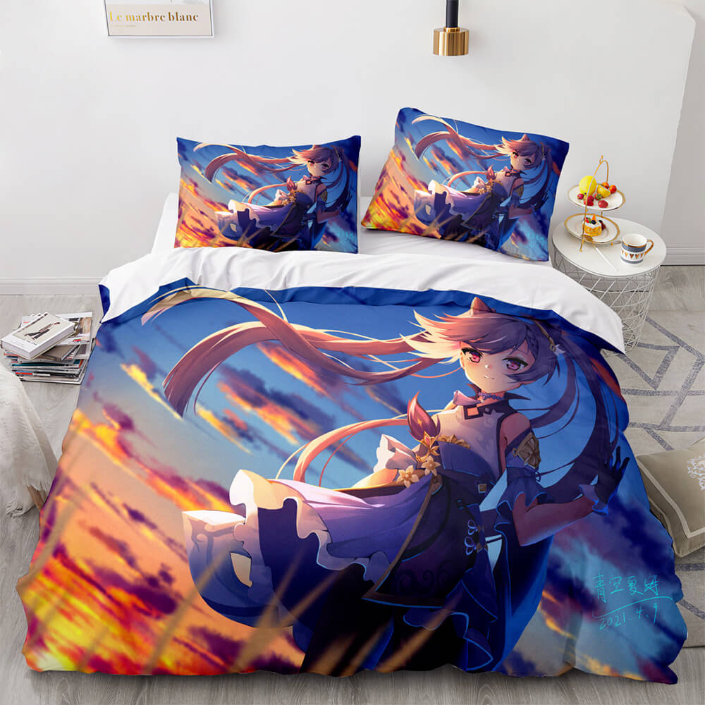 Game Genshin Impact Bedding Set Quilt Cover (Online Order Only)