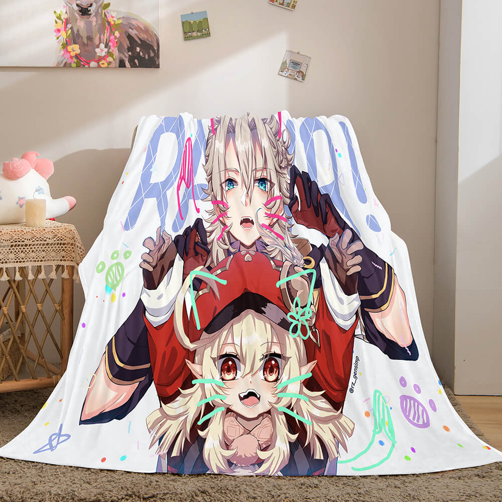 Game Genshin Impact Flannel Caroset Throw Cosplay Blanket (Online Order Only)