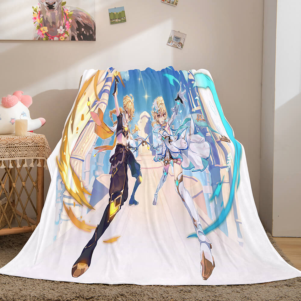 Game Genshin Impact Flannel Caroset Throw Cosplay Blanket (Online Order Only)