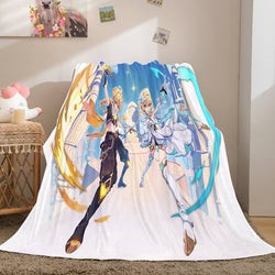 Game Genshin Impact Flannel Caroset Throw Cosplay Blanket (Online Order Only)