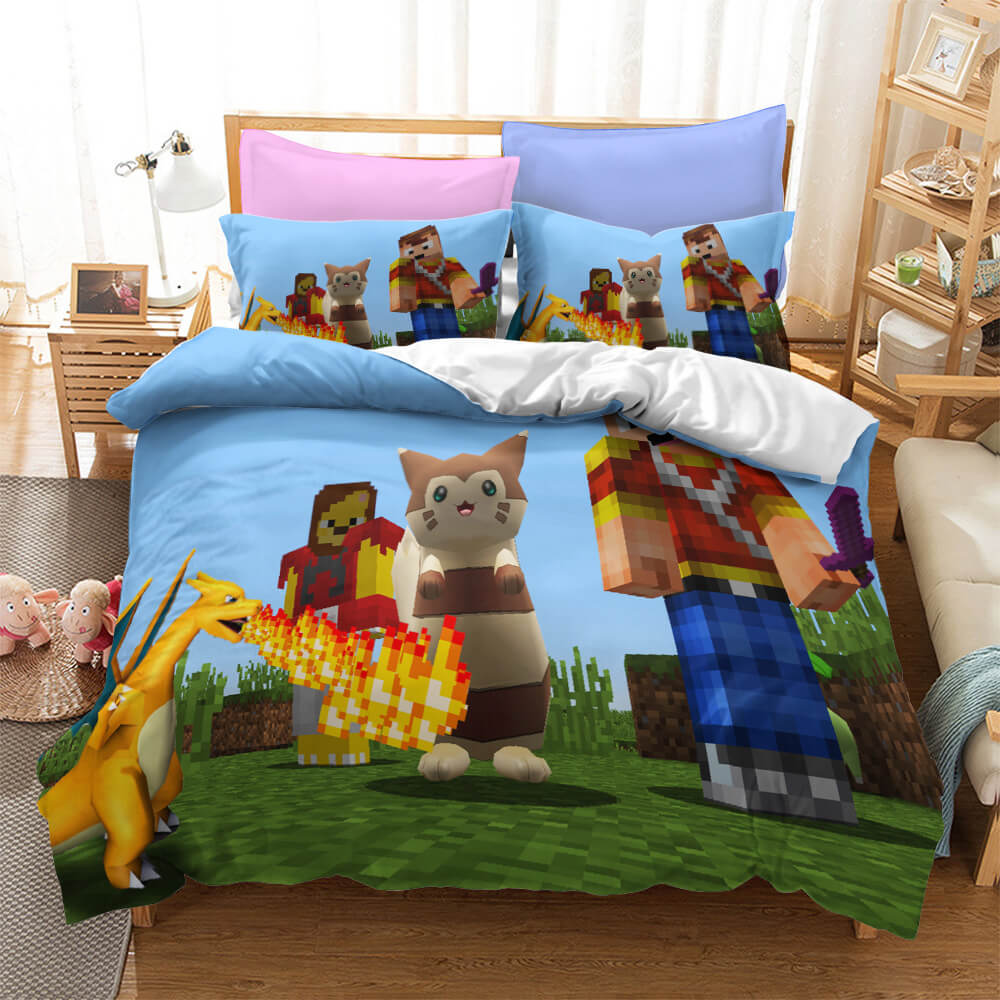 Game Minecraft Bedding Sets Pattern Quilt Cover Without Filler (Online Order Only)