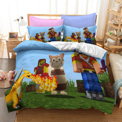 Game Minecraft Bedding Sets Pattern Quilt Cover Without Filler (Online Order Only)