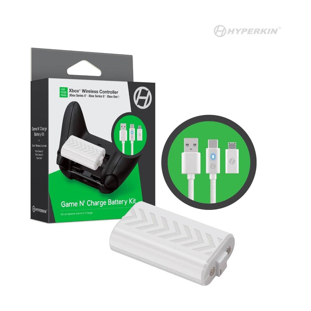 Game N' Charge Battery Kit (White) Compatible With Xbox Series X® / Xbox Series S®/ Xbox One (Online Order Only)
