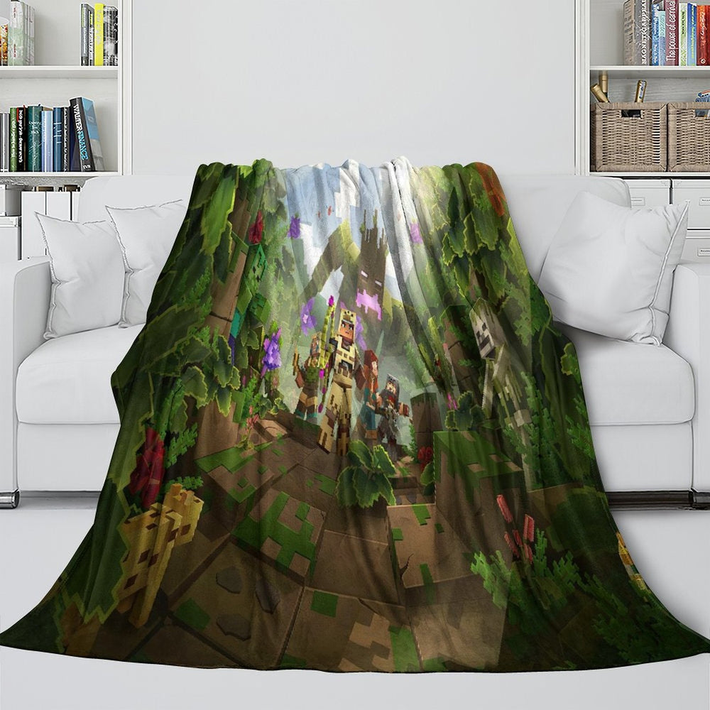 Game Pattern Minecraft Blanket Flannel Kids Room Throw (ONLINE ORDER ONLY)