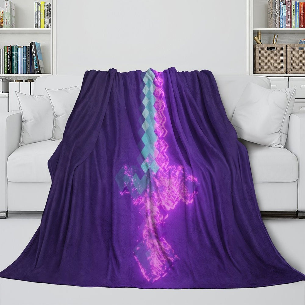 Game Pattern Minecraft Blanket Flannel Throw Kids Room Decoration (ONLINE ORDER ONLY)