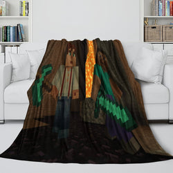 Game Pattern Minecraft Blanket Flannel Throw Kids Room Decoration (ONLINE ORDER ONLY)