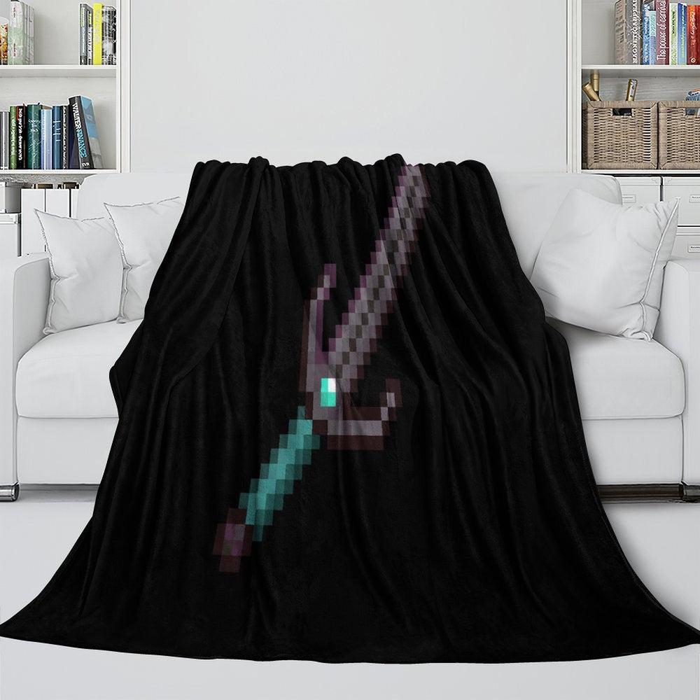 Game Pattern Minecraft Blanket Flannel Throw Kids Room Decoration (ONLINE ORDER ONLY)