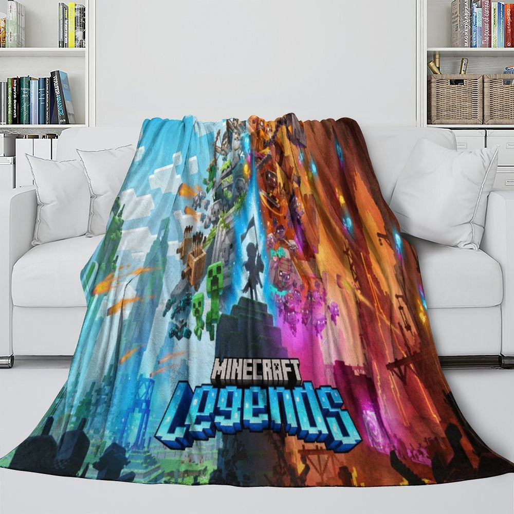 Game Pattern Minecraft Blanket Flannel Throw Room Decoration (Online Order Only)