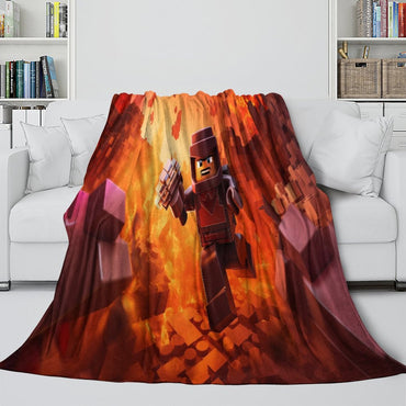 Game Pattern Roblox Blanket Flannel Throw Room Decoration (Online Order Only)