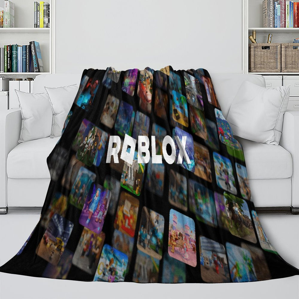 Game Pattern Roblox Blanket Flannel Throw Room Decoration (Online Order Only)