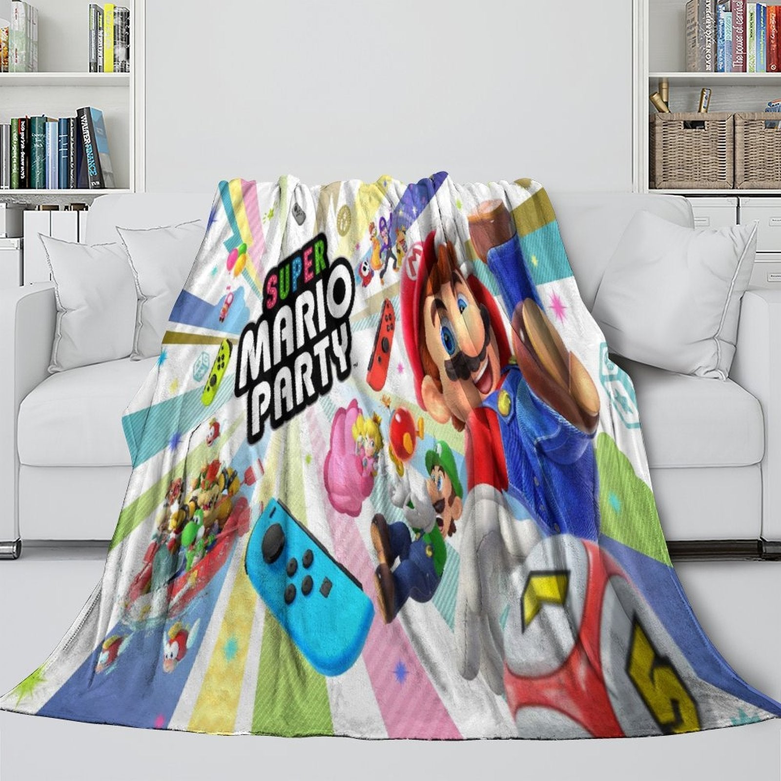 Game Super Mario Blanket Flannel Throw Kids Room Decoration (ONLINE ORDER ONLY)