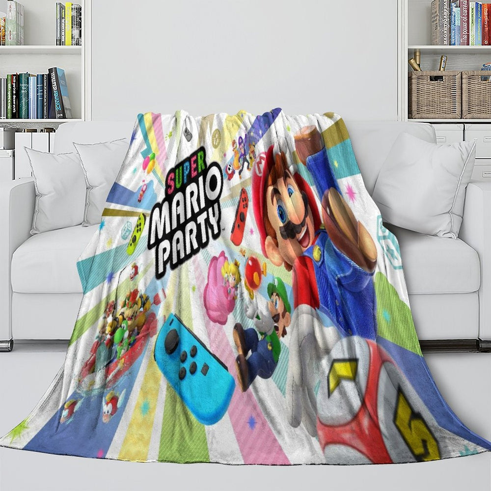 Game Super Mario Blanket Flannel Throw Kids Room Decoration (ONLINE ORDER ONLY)