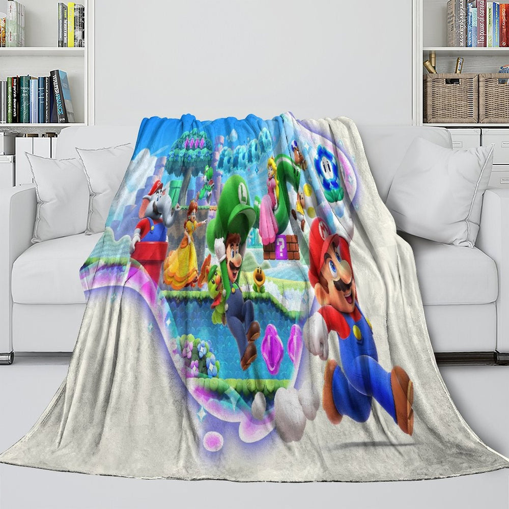 Game Super Mario Blanket Flannel Throw Kids Room Decoration (ONLINE ORDER ONLY)