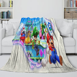 Game Super Mario Blanket Flannel Throw Kids Room Decoration (ONLINE ORDER ONLY)