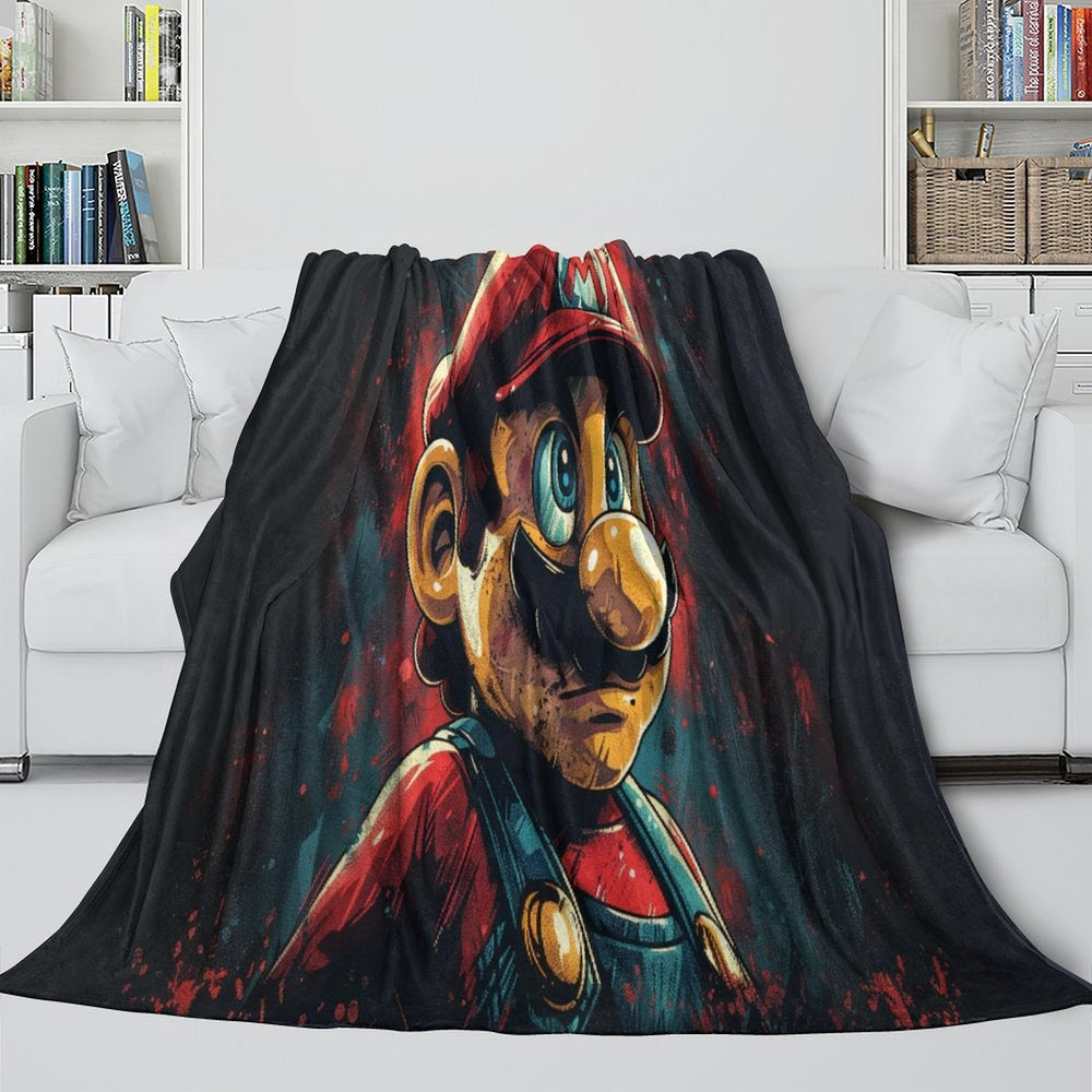 Game Super Mario Blanket Flannel Throw Kids Room Decoration (ONLINE ORDER ONLY)