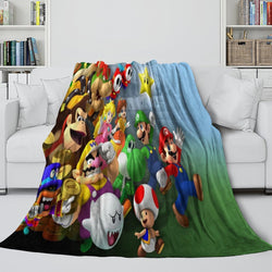 Game Super Mario Blanket Flannel Throw Kids Room Decoration (ONLINE ORDER ONLY)