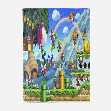 Game Super Mario Blanket Flannel Throw Room Decoration (Online Order Only)