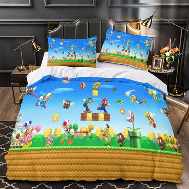 Game Super Mario Duvet Cover Pattern Bedding Set Without Filler (ONLINE ORDER ONLY)