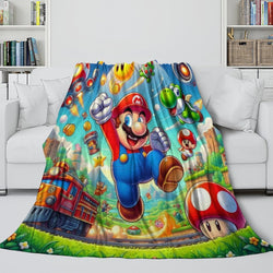 Game Super Mario Pattern Blanket Flannel Throw Kids Room Decoration (ONLINE ORDER ONLY)
