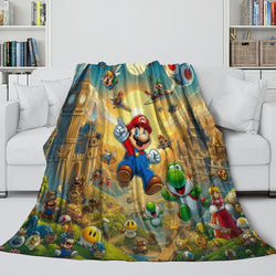 Game Super Mario Pattern Blanket Flannel Throw Kids Room Decoration (ONLINE ORDER ONLY)