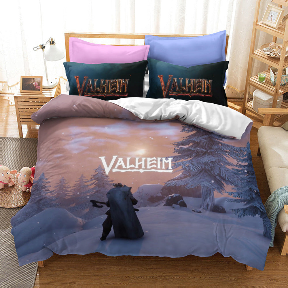 Game Valheim Cosplay Bedding Set Quilt Cover Without Filler (Online Order Only)